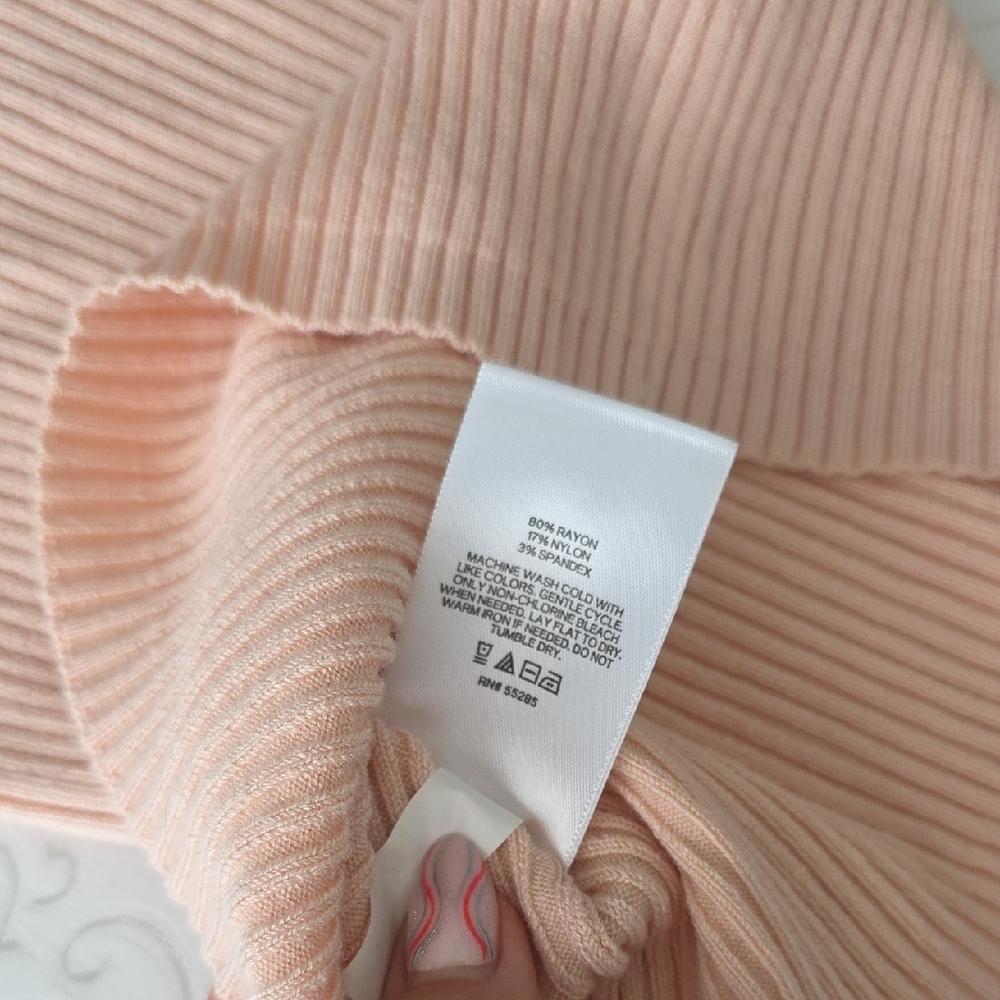 Express Pink Ribbed Ruffle Tank Top - Picture 7 of 7